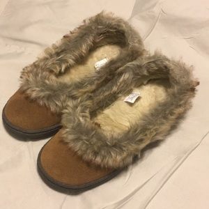Walking Co Tan Suede Slippers